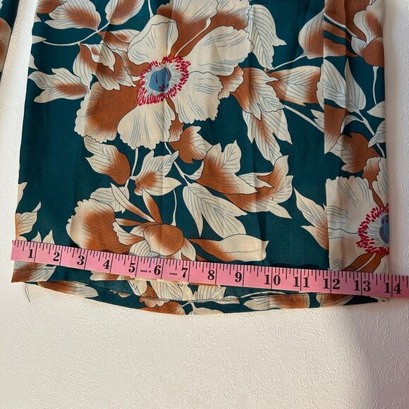 Lulus Teal Floral Maxi Dress Size M – Kimono Sleeve Tie Back Boho Wedding Guest - Picture 10 of 10